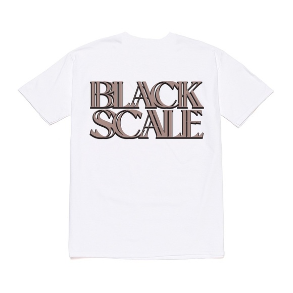 Black Scale Dyadic Short Sleeve Tee in White - Picture 2 of 8